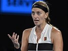 CHYBY. Petra Kvitov se roziluje ve finle Australian Open.