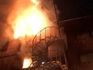 Fire erupts from a building at Courchevel ski resort, France January 20, 2019...