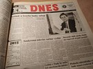 Titulní strana MF DNES ze 4. února 1994, jeden z lánk je vnován TV Nova