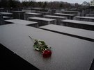 Rudá růže položená na památníku obětem nacismu v Berlíně. Celý svět si...