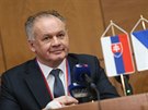 Slovenský prezident Andrej Kiska po převzetí Velké zlaté medaile Masarykovy...