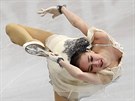 Alina Zagitovová v krátkém programu na mistrovství Evropy v Minsku.