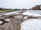 Rozbit silnice v Bezhrad v Hradci Krlov (15.1.2019).