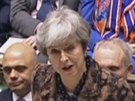 Britská premiérka Theresa Mayová hovoí v parlamentu. (21.1.2019)