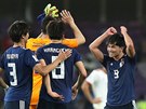 Japontí fotbalisté slaví postup do finále asijského ampionátu.
