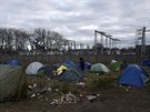 Kemp migrant ve francouzském Calais (21. ledna 2019)