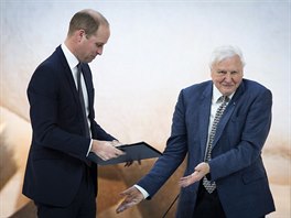 Princ William coby moderátor a jeho host David Attenborough na Svtovém...