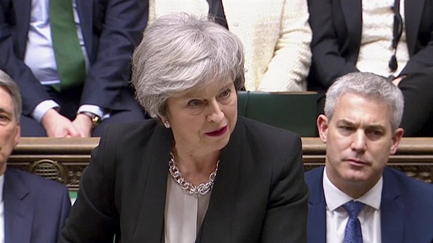 Britská premiérka Theresa Mayová při dalším sněmovním hlasování o brexitu (29. ledna 2019)