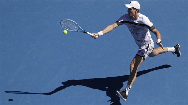 Tom Berdych v osmifinle Australian Open.