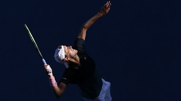 Francouz Lucas Pouille podv ve tvrtfinle Australian Open.