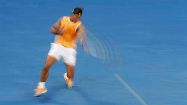 MOUHA. Rafael Nadal ze panlska ve finle Australian Open