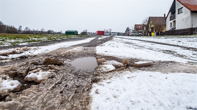 Rozbit silnice v Bezhrad v Hradci Krlov (15.1.2019).