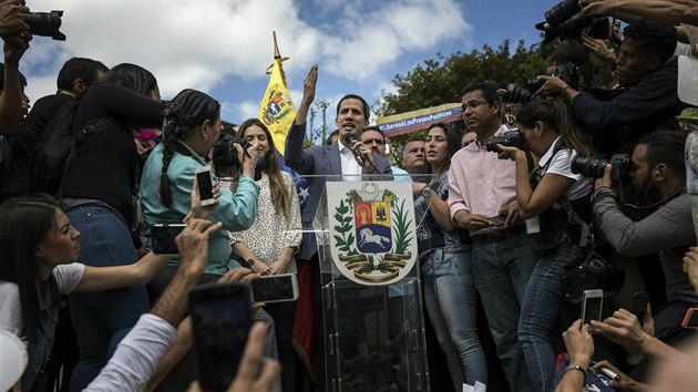 Ldr venezuelsk opozice Juan Guaid na setkn se svmi pznivci (28. ledna 2019)