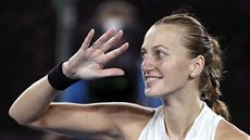 Petra Kvitová slaví postup do finále Australian Open.