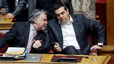 ecký ministerský pedseda Alexis Tsipras v hovoru se stínovým ministrem...