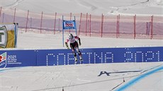 Lichtentejnská lyaka Tina Weiratherová na trati super-G v Cortin.