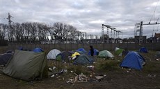 Kemp migrant ve francouzském Calais (21. ledna 2019)