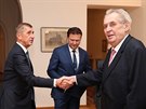 Prezident Milo Zeman pijal na Praském hrad premiéra Andreje Babie,...
