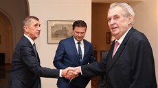Prezident Miloš Zeman přijal na Pražském hradě premiéra Andreje Babiše,...