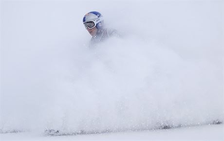 Ester Ledecká v kombinaním sjezdu na mistrovství svta v Aare.