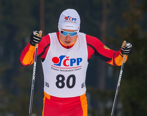 Michal Novák bhem mistrovství R v bhu na lyích v Novém Mst.