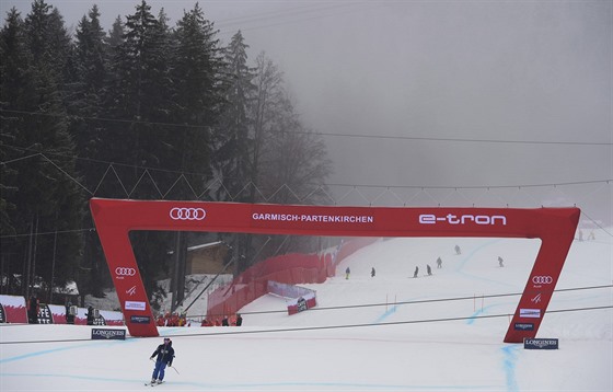 Cílová brána v Garmisch-Partenkirchenu.