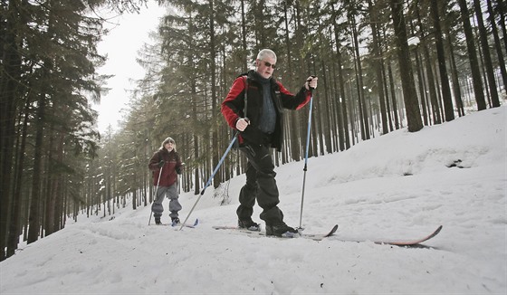 Píval snhové nadílky potil bkae v Brdech. (2. 2. 2019)