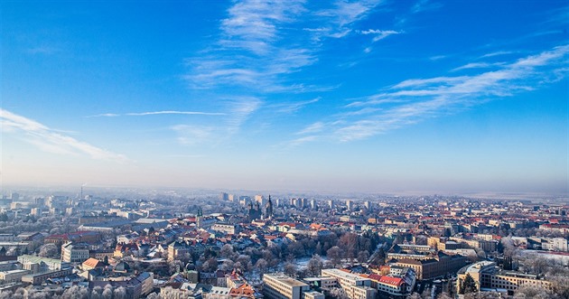 Hradec Králové z balonu (5. února 2019)