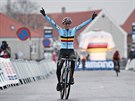Belgianka Sanne Cantová se raduje z vítzství v závodu mistrovství svta v...