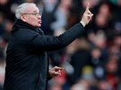 Trenér Claudio Ranieri (Fulham) udílí pokyny svým svencm v domácím souboji s...