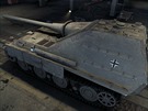 3D model stíhače tanků Jagdpanther, přezbrojeného na kanón ráže 128 mm tak, jak...