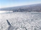 Polární vír (vortex) v americkém mst Chicago (30.1.2019)