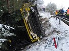 Nehoda autobusu v Tebechovicích pod Orebem (4.2.2019).