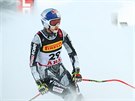 V CÍLI. eská lyaka Ester Ledecká po projetí cílem superobího slalomu ve...