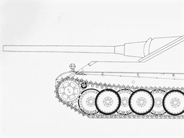 Stíhač tanků Jagdpanther na podvozku středního tanku Panther nesl dlouhou...