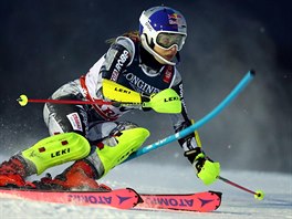 Ester Ledeck na trati kombinanho slalomu na MS v Aare.