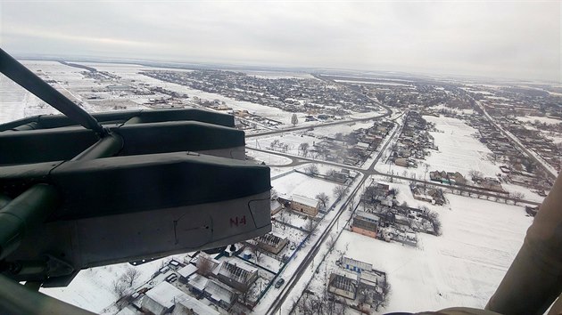 Vhled z helikoptry cestou z Dnipra do Mariupolu