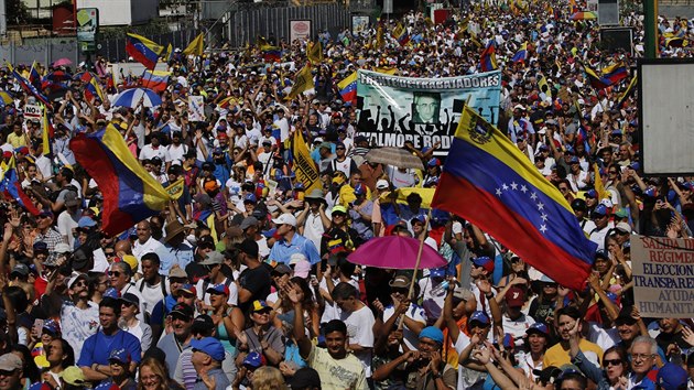 Venezuelan znovu vyli do ulic na protivldn demonstrace. (2. nora 2019)