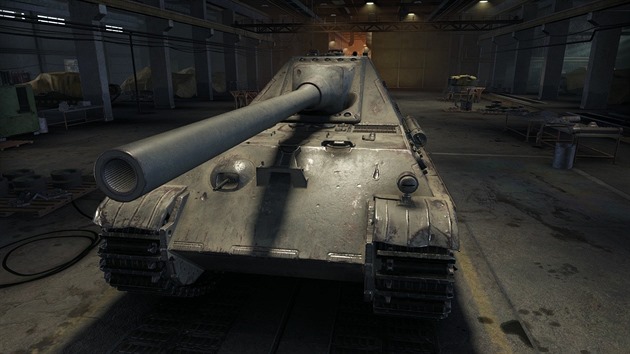 3D model sthae tank Jagdpanther, pezbrojenho na kann re 128 mm tak, jak jej navrhli grafici hry World of Tanks.