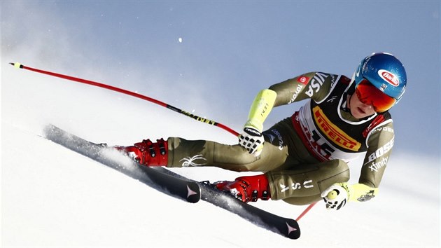 ZA ZLATEM. Americk zvodnice Mikaela Shifrinov jede superob slalom na svtovm ampiontu ve vdskm Aare.