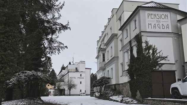 Vedle Hotelu Praha, kter se zanedlouho oteve veejnosti, se nachz Pension Magda. (29. 1. 2019)