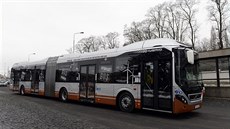 Praský dopravní podnik pedstavil 6. února 2019 nízkopodlaní kloubový autobus...