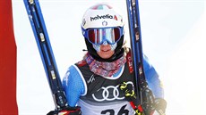 Marta Bassinová po tréninku na mistrovský sjezd v Aare