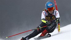 Americká lyaka Mikaela Shiffrinová na trati obího slalomu v Mariboru