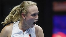 Chorvatská tenistka Donna Vekiová se raduje bhem tvrtfinále na turnaji v...