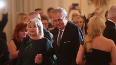 První dáma Ivana Zemanová a prezident Milo Zeman na svém tvrtém...