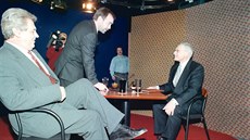 Václav Klaus a Milo Zeman v diskusním poadu 7 ili sedm dní s moderátorem...