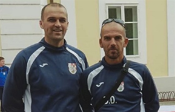 Bývalý fotbalista Dejan Drenovac (vpravo) a známý fotbalový agent Milan...