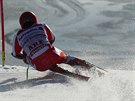 Marcel Hirscher v prvním kole obího slalomu na mistrovství svta v Aare.