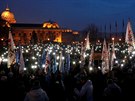 Lidé v Maarsku protestují bhem premiérova výroního projevu o stavu zem....